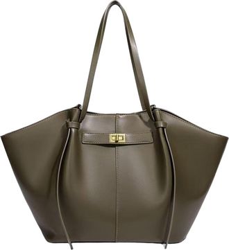 Generic JCVBN Large Capacity Trapeze Women Shoulder Bags Metal Lock Handbags Pu Leather Big Tote Commute Bag