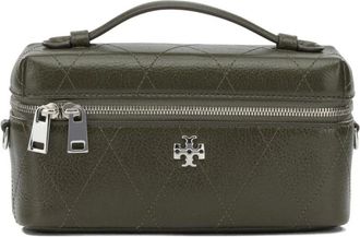 Tory Burch Tassen, Dames, Groen, ONE Size, Leer, Kira Quilted Leather Vanity Case