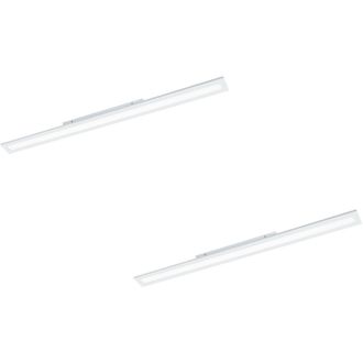 Loops 2 PACK Wall / Ceiling Light White 1195mm Slim Strip Panel 36W LED 4000K