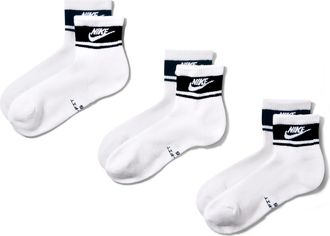 Nike Unisex Everyday Elevated Ankle Socks (3 Pairs) in White | IM7950-901