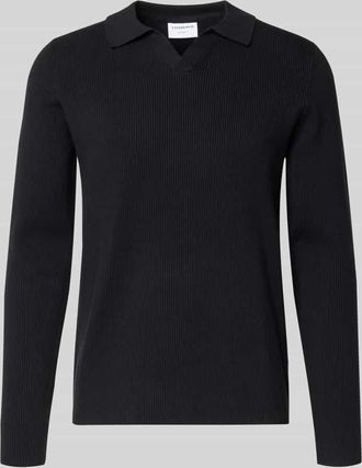 Lindbergh Lindbergh Relaxed Fit Strickpullover in Ripp-Optik in Black, Gr&ouml;&szlig;e XXXL