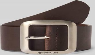Tom Tailor Ledergürtel aus echtem Leder in klassischer Form in Dunkelbraun, Größe 100