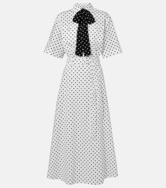 Valentino Garavani Polka-dot cotton poplin midi dress
