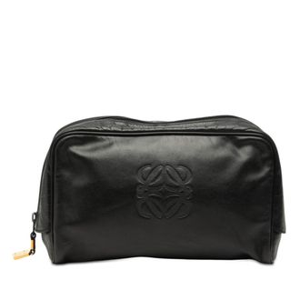 Loewe Tweedehands Leren Anagram Clutch