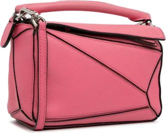 Loewe Pre-owned Handbags, female, Pink, Size: ONE SIZE Pre-owned Leather Shoulder Bag