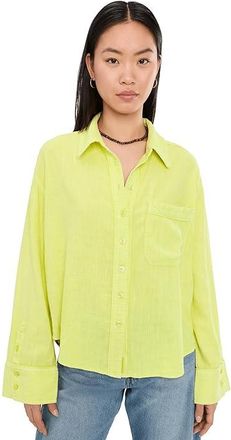 Free People Linen Laurel Top Womens Clothing Early Bloomer : LG (Womens 12-14), Cotton/Spandex