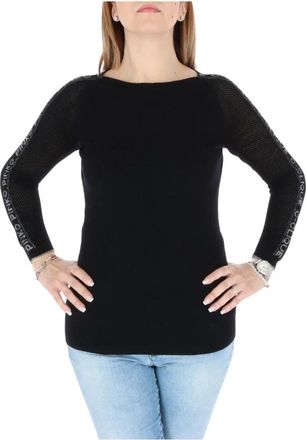 Pinko Rondgebreide trui - Dames - Ronde hals truien - Zwart - M - Wol - Truien & Vesten