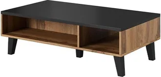 Mirjan24 Mesa De Centro Larfloi 101, Roble Wotan + Negro, 35x60x110cm, Di&aacute;metro: 0, Aglomerado Laminado, Angular