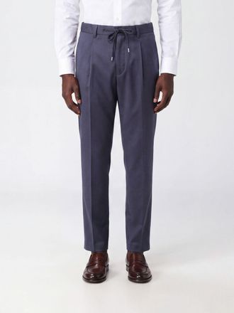 Herno Slim Fit Cotton Trousers with Drawstring Waist and Belt Loops