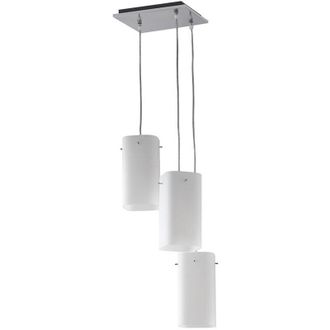 Fan Europe Sospensione in metallo cromato e diffusore in vetro bianco