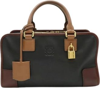 Loewe Pre-owned Handbags, female, Brown, Size: ONE SIZE Pre-owned Amazona 28 Leather Handbag