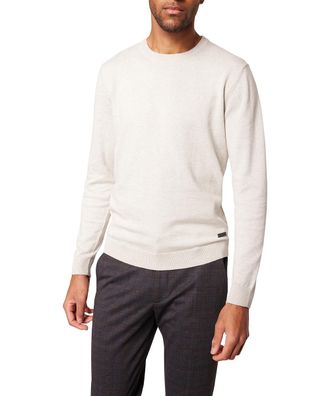 Pierre Cardin Rundhalspullover PIERRE CARDIN Strick RH, Herren, Gr. XXL, beige (vanilla ice), Strick, Obermaterial: 100% Baumwolle, unifarben, regular fit normal, R