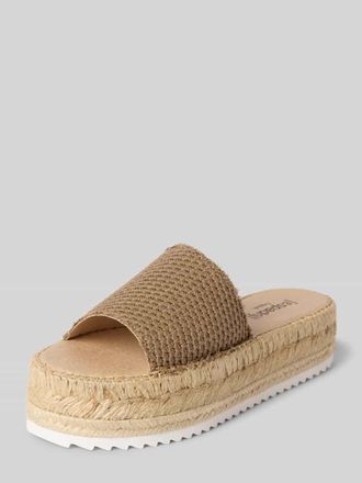 Espadrij Slides mit Plateausohle Modell PLAGE VALERIE in Beige, Gr&ouml;&szlig;e 37
