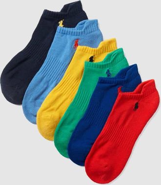 Ralph Lauren Sneakersocken mit Brand-Stitching im 6er-Pack in GELB, Gr&ouml;&szlig;e 40-46