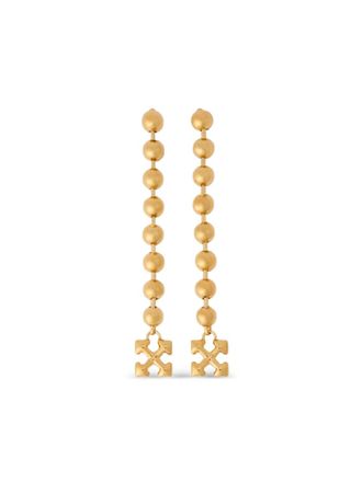 Off-white Arrow ballchain earrings - Gold