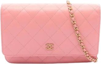 Chanel Pre-owned Matelasse Lamsleer Schoudertas - Dames - Vintage Schoudertas - Roze - ONE Size - Leer - Vintage