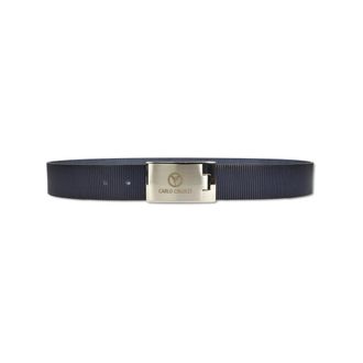 Carlo Colucci Accessoires, Heren, Blauw, 100 CM, Leer, Sportieve Riem met Groefreliëf
