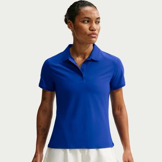 Nike Womens Victory Dri-FIT Short-Sleeve Golf Polo in Blue | FQ1574-417