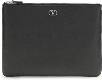 Valentino Garavani Vltn Clutch - Heren - Tassen - Zwart - ONE Size - Leer - Tassen