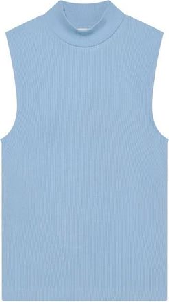 Knowledge Cotton Apparel High Neck Rib Top Top f&uuml;r Damen | blau