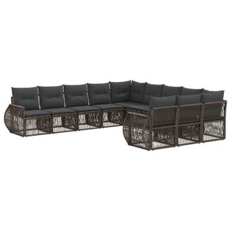 vidaXL Conjunto De Sof&aacute;s De Jard&iacute;n 11 Pcs Gris Y Gris Oscuro Vidaxl