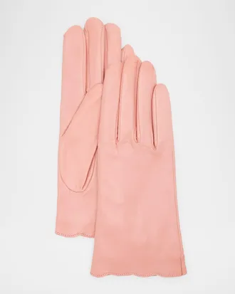 Carolyn Rowan Scalloped Nappa Leather Gloves
