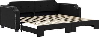 vidaXL Sofá cama nido tela negro 90x200 cm Vidaxl