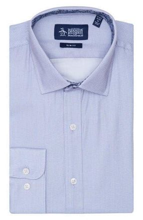 Original Penguin Royal Texture Slim Fit Dress Shirt in Heavenly Blue at Nordstrom Rack, Size 14 - 32/33