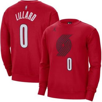 Jordan Brand Mens Jordan Brand Damian Lillard Red Portland Trail Blazers Statement Name & Number Pullover Sweatshirt at Nordstrom, Size Xx-Large