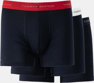 Tommy Hilfiger Mens Tommy Hilfiger 3 Pack Mens Boxer Briefs - Primary Red/White/Desert Sky - Black - Size: 33/32/32