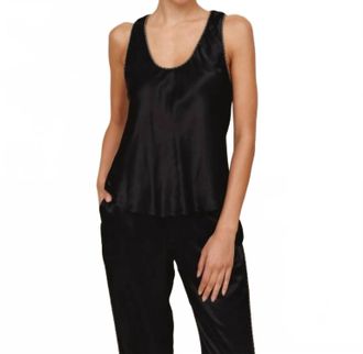 Bella Dahl Beaded Trim Tank Top In Black