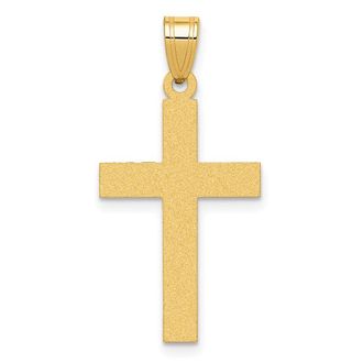Diamond2Deal 14k Yellow Gold Sandblasted Cross Pendant