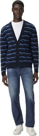 Missoni Cardigan In Pure Wool With Wave Stitch in Blue at Nordstrom, Size 48 It