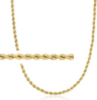 Ross-Simons Italian 2.7mm 18kt Yellow Gold Rope-Chain Necklace