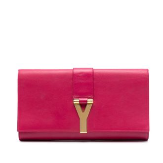 Saint Laurent Pre-owned Womens Leather Chyc Ligne Clutch - Dusty Pink - One Size