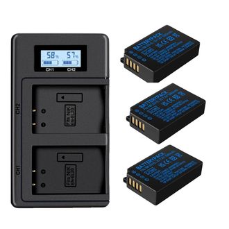 OEM Pacco Batterie Per Fotocamera, Doppio Caricatore Usb, Compatibile Con Fotocamere Digitali Compatte, 3 Batterie 1 Caricatore
