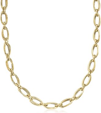 Ross-Simons Italian 18kt Yellow Gold Double-Oval Link Necklace
