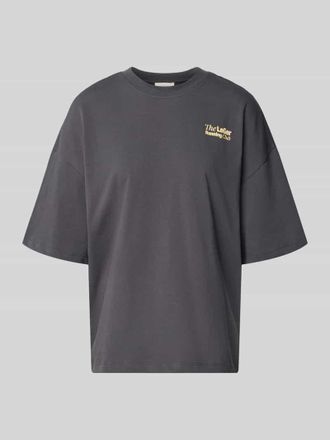 LeGer By Lena Gercke Oversized T-Shirt mit Label-Detail Modell Regina in Dunkelgrau, Gr&ouml;&szlig;e 34
