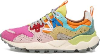 Flower Mountain Multi-Colored Sneakers with Chunky Sole and Decorative Perforations