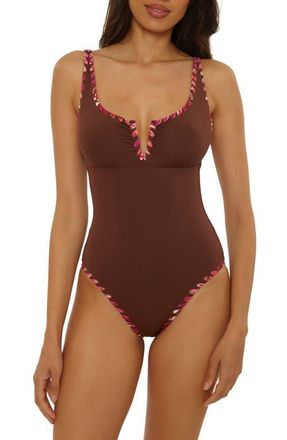 BECCA by Rebecca Virtue On the Edge One-Piece Swimsuit in Mocha at Nordstrom, Size Small