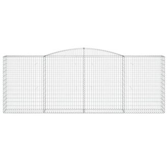 Berkfield Home Decorative Arched Gabion Basket 400x50x140/160 cm Galvanised Iron in Silver
