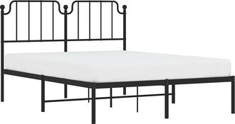 vidaXL Vidaxl - Estructura Cama Sin Colch&oacute;n Con Cabecero Metal Negro 135x190 Cm