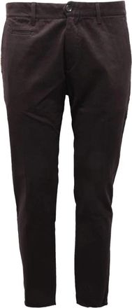 Officina36 Geborduurde katoenen broek - Heren - Chinos - Zwart - L - Katoen - Broeken