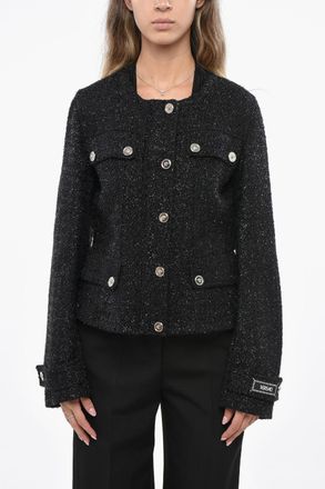 Versace Blazer in Lurex con Bottoni Logati Versace