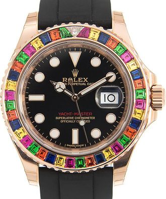Rolex Pre-owned Rolex Yacht-Master Rainbow Dial Watch 116695SATS