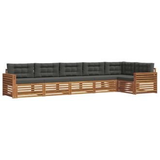 vidaXL Conjunto De Sof&aacute;s De Exterior 6 Pcs Natural Y Antracita Vidaxl