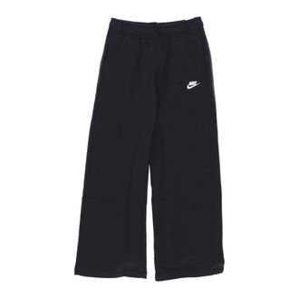 Nike Wide Trousers, female, Black, L, Casual Wide-leg Fleece Tracksuit Trousers