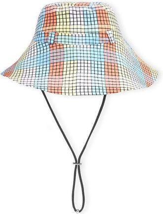 Ganni Check Seersucker Bucket Hat in Multicolor at Nordstrom, Size X-Small