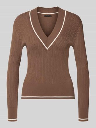 A|X Armani Exchange Slim Fit Pullover aus Viskose-Mix in Strick-Optik in Schoko, Gr&ouml;&szlig;e XL