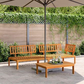 Berkfield Home 3 Piece Garden Pallet Sofa Set Solid Wood Acacia in Brown